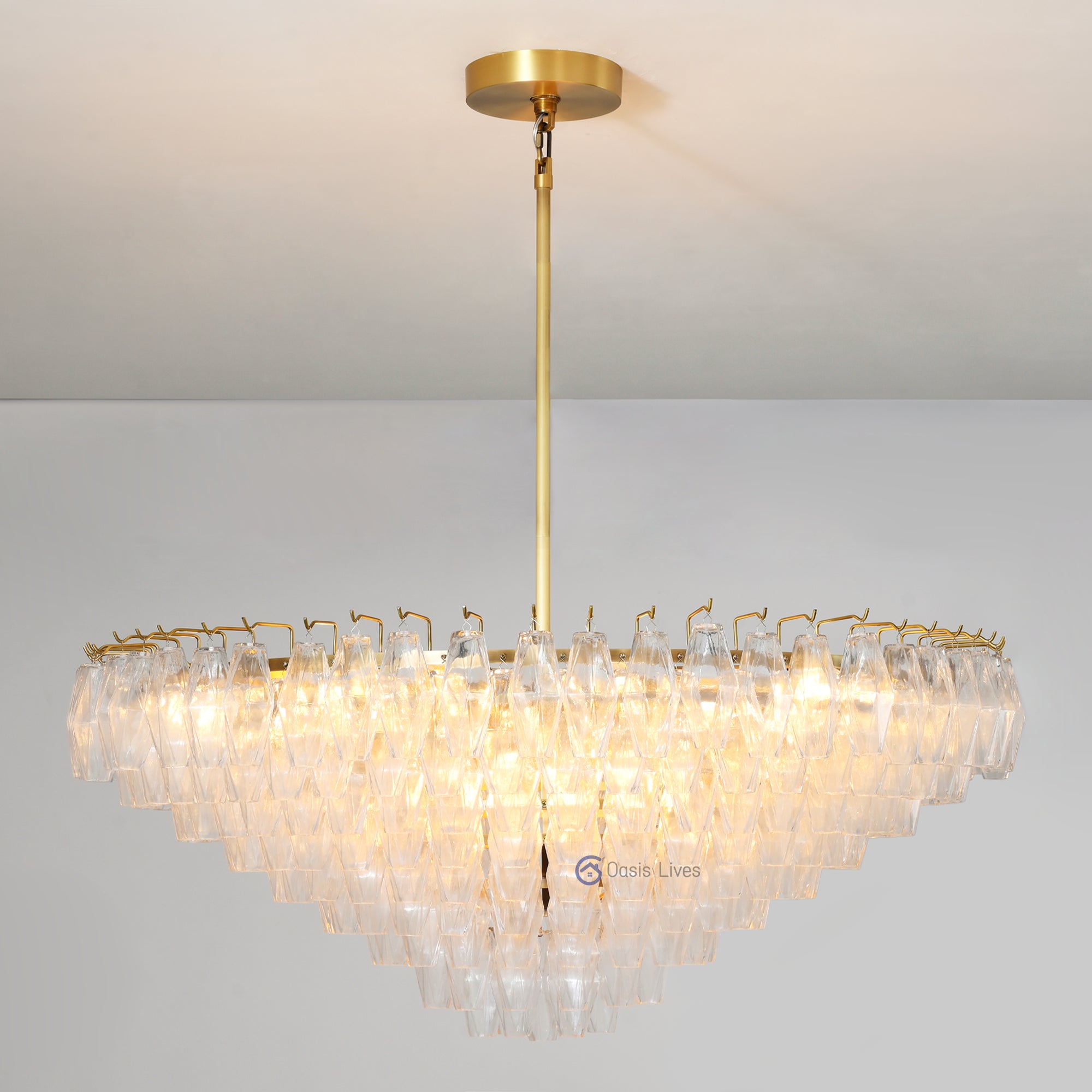 Chiara Clear Glass Tiered Round Chandelier 47"